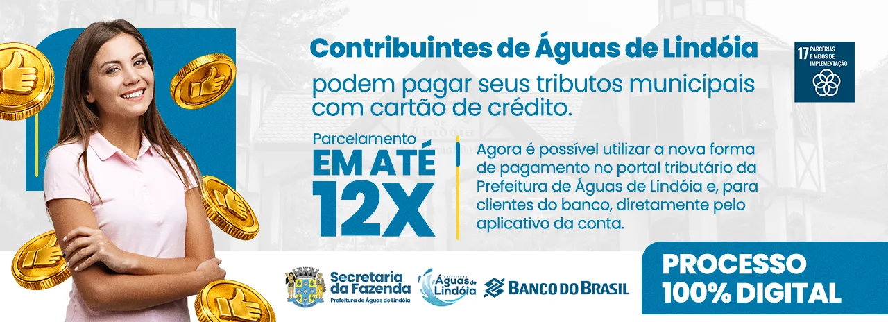 Águas de Lindóia moderniza serviços e permite pagamento de tributos municipais com cartão de crédito