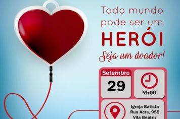 Campanha de Doação de Sangue acontece no final de setembro