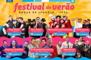 Festival de Verão de Águas de Lindoia terá mais de 30 atrações até o fim de janeiro