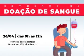 Coleta de sangue em Águas de Lindoia acontece no dia 26