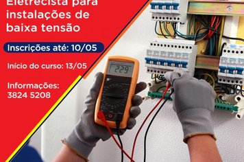 Curso de Eletricista está com inscrições abertas em Águas de Lindoia