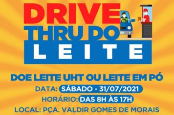 Águas de Lindoia realiza Drive Thru do Leite no sábado, dia 31