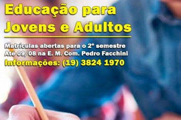 Secretaria de Educação abre matrículas para Educação de Jovens e Adultos