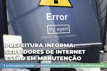 ATENÇÃO: SERVIDORES DE INTERNET DA PREFEITURA APRESENTAM INSTABILIDADE