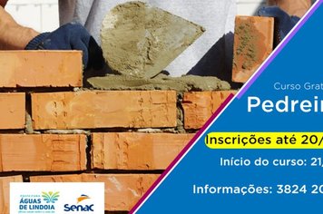 Curso de Pedreiro está com inscrições abertas em Águas de Lindóia