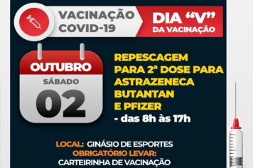 Sábado é o dia “V” da Campanha de Vacinação contra Covid-19 em Águas de Lindoia 