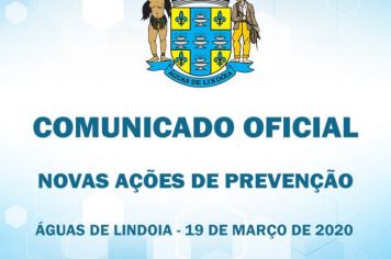 [ COMUNICADO OFICIAL – ADOÇÃO DE NOVAS MEDIDAS PREVENTIVAS NA ÁREA DA SAÚDE ]