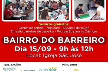 Bairro do Barreiro recebe ação social no domingo, dia 15