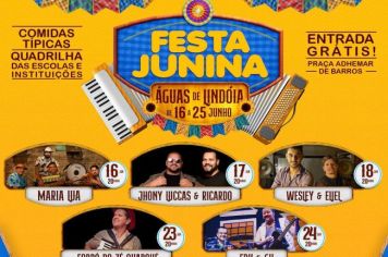 Águas de Lindoia realiza festa junina a partir do dia 16