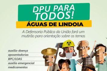 Defensoria Pública da União realiza atendimento itinerante em Águas de Lindoia