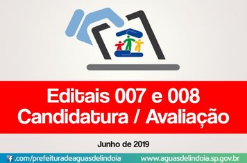 Editais 007 e 008 do CMDCA referentes ao processo para escolha dos novos Conselheiros Tutelares