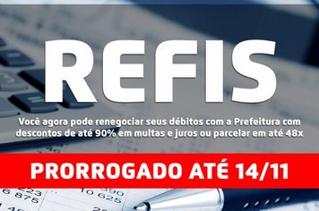 Refis é prorrogado até o dia 14 de novembro