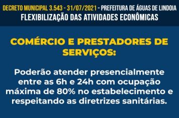 Decreto aumenta flexibilização das atividades econômicas em Águas de Lindoia