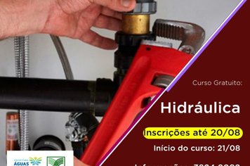 Curso de hidráulica está com inscrições abertas em Águas de Lindoia