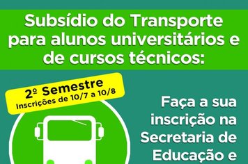 Estudantes universitários e de cursos técnicos recém matriculados têm até dia 10 para pedir subsídio de transporte