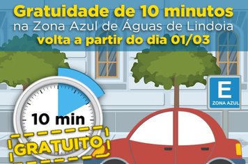 Zona Azul tem volta dos 10 minutos de gratuidade em Março