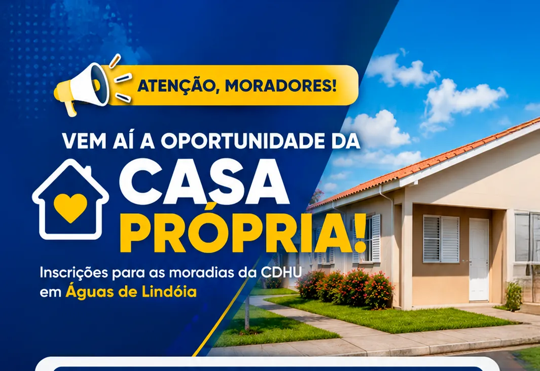 Prefeitura de Águas de Lindóia abre inscrições para moradias da CDHU;