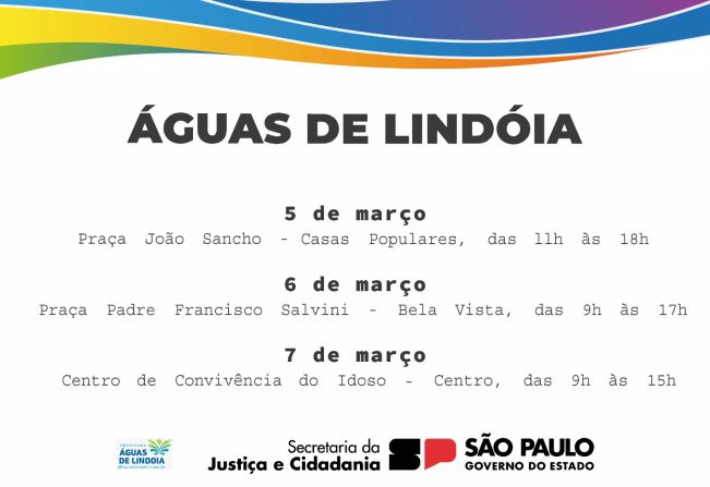 Águas de Lindoia recebe o Projeto Cidadania Itinerante no início de março