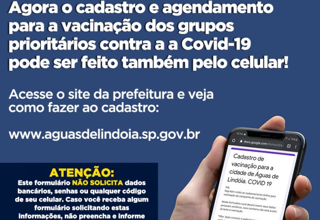 Secretaria de Saúde lança formulário online para agendamento da vacina contra o Covid-19