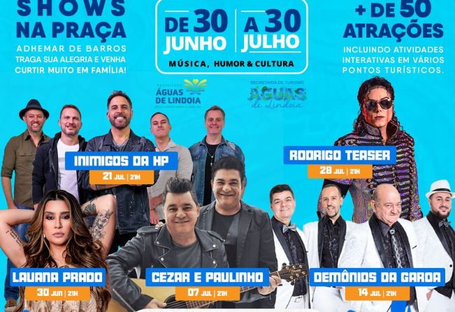 Secretaria de Turismo anuncia primeiras atrações do Festival de Inverno 2023