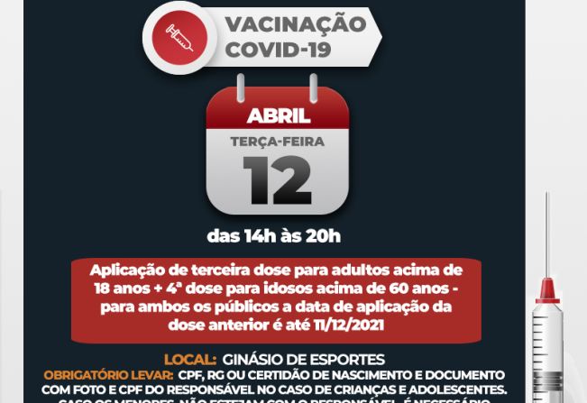 Covid-19: Águas de Lindoia inicia aplicação de 4ª dose para quem completou quatro meses da última dose