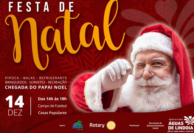 Notícia - Prefeitura de Águas de Lindoia realiza Festa de Natal no dia 14 - Prefeitura Municipal de Águas de Lindóia Notícia - Prefeitura de Águas de Lindoia realiza Festa de Natal no dia 14 - Prefeitura Municipal de Águas de Lindóia