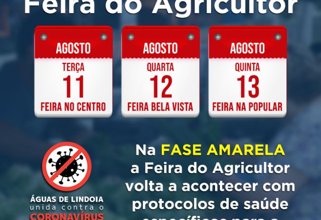 Feira do Agricultor retorna a partir da próxima terça-feira, dia 11