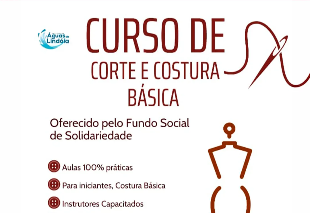 Fundo Social abre inscrições para Curso Gratuito de Corte e Costura Básica em Águas de Lindóia