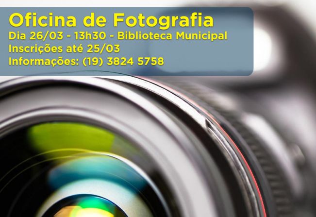 Águas de Lindoia recebe oficina de fotografia no dia 26