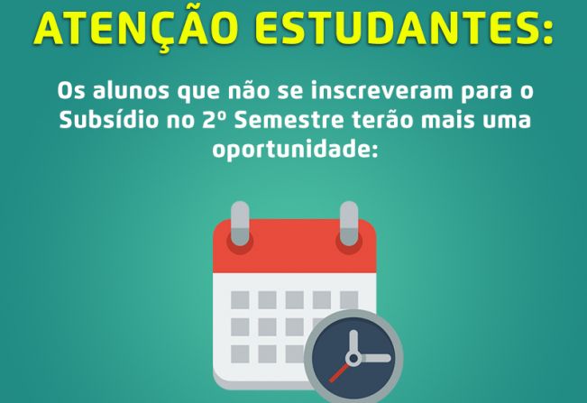 Secretaria de Educação prorroga prazo para cadastro de subsídio do transporte para 2º semestre