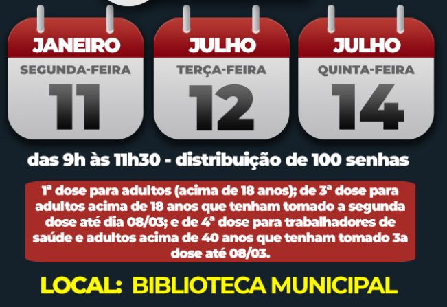 Covid-19: Campanha de vacinação terá primeira dose para adultos que não se vacinaram e quarta dose para maiores de 40 anos