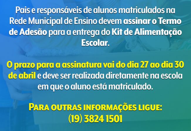 KIT DE ALIMENTAÇÃO ESCOLAR