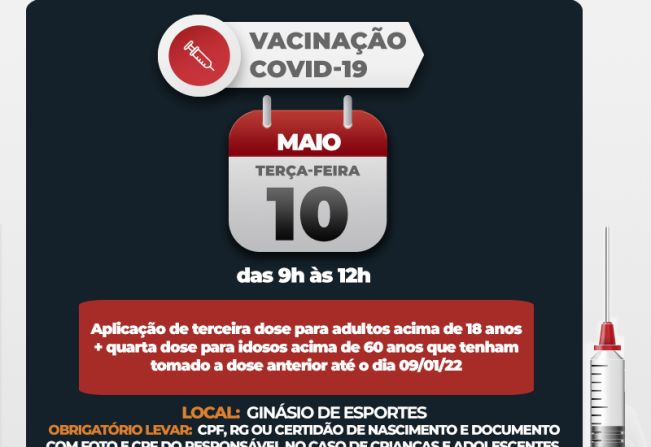 Covid-19: Águas de Lindoia prossegue aplicação de terceira para maiores de 18 anos que ainda não se vacinaram