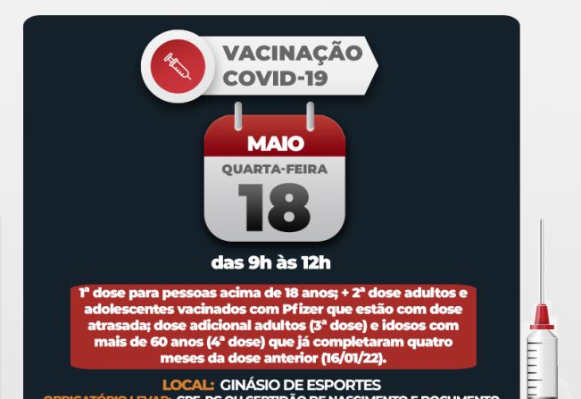 Covid-19: Águas de Lindoia abre novas datas para pessoas que ainda não tomaram a primeira dose da vacina
