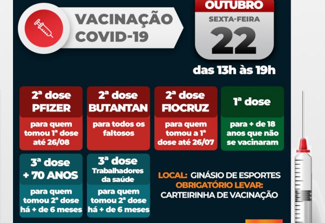 Águas de Lindoia tem aplicação de segunda dose para faltosos e dose adicional para idosos