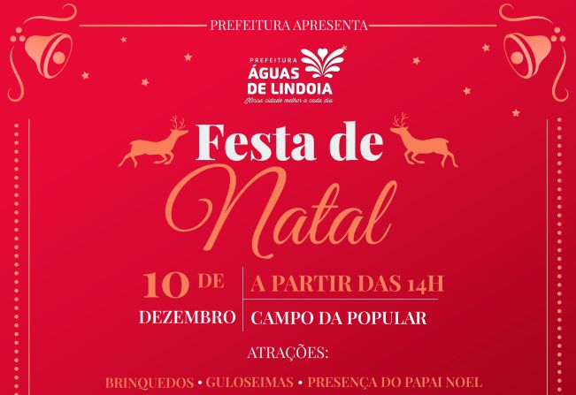 Notícia - Prefeitura realiza Festa de Natal no sábado, dia 10 - Prefeitura Municipal de Águas de Lindóia Notícia - Prefeitura realiza Festa de Natal no sábado, dia 10 - Prefeitura Municipal de Águas de Lindóia