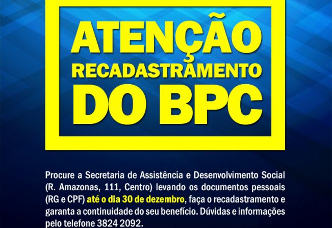 Beneficiários do BPC tem até o dia 30 para atualizar cadastro e manter benefício