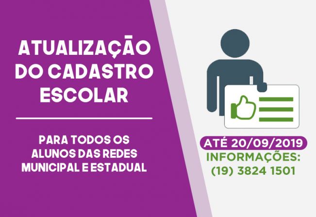 Pais e responsáveis têm até dia 20 para atualizar cadastro escolar dos filhos