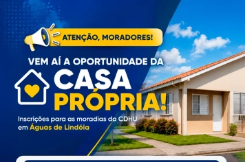 Prefeitura de Águas de Lindóia abre inscrições para moradias da CDHU;